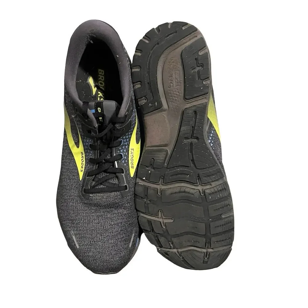 Brooks Ghost 14 Running Shoes Mens 15 D Black Yellow Cushioned Neutral